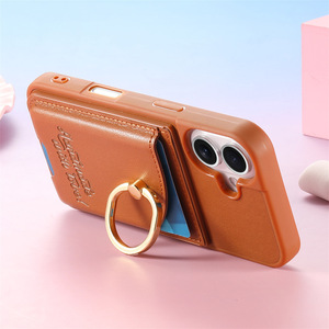 Étui portefeuille professionnel en cuir PU avec fentes pour cartes de crédit et support anneau multifonctionnel pour iPhone 17/16/15/14 Pro Max - Product Image 2