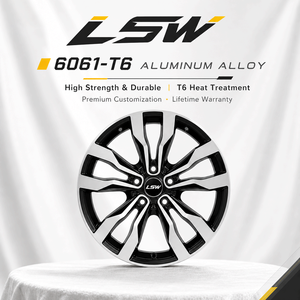 ล้ออัลลอยด์ปลอมแปลง LS8129 ขนาด 15-26 นิ้ว 5x112 5x120 5x114.3 สีดำเงา หน้าเจียร 6061 T6 อลูมิเนียม อะไหล่แต่ง - Product Image 4