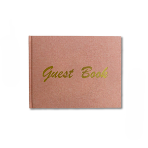 Carnet de notes et livre d'or de mariage personnalisé en velours et lin de luxe, couverture rigide, 60 feuilles, reliure thermique avec dorure à chaud - Product Image 1