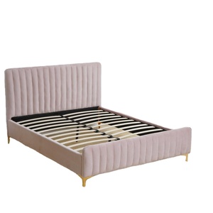 Popolare Base <span class=keywords><strong>Letto</strong></span> Imbottita per Hotel con Gambe in Metallo <span class=keywords><strong>140x200</strong></span>, 160x200cm, Letti Morbidi in Velluto Popolari in Vendita - Product Image 1