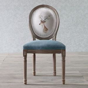 Silla de Comedor Tapizada de <span class=keywords><strong>Diseño</strong></span> Nórdico 2026, Sillón de Tela Suave con Patas de Madera Maciza para Cocina y Sala de Estar - Product Image 1
