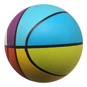 Best selling Size 7 rainbow basketball with flat channel rubber basketball