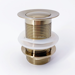 Vente directe d'usine Or brossé Bouton <span class=keywords><strong>poussoir</strong></span> Click Clack Plug Bassin de <span class=keywords><strong>bain</strong></span> sans fente Évier à déchets Pop Up - Product Image 1