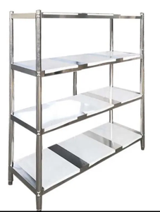 Estantería de acero inoxidable de 3 niveles de grado comercial con certificación NSF, estantería de cocina resistente de 36x18x60 pulgadas para restaurantes, doble nivel - Product Image 3