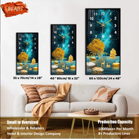 UNIART kualitas Nordic 3D kristal porselen dipasang di dinding jam diam seni dinding dekorasi gantung kanvas cetak karya seni gantung dinding