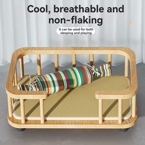 Árbol rascador moderno de <span class=keywords><strong>madera</strong></span> maciza ecológico, el más vendido al por mayor, para gatos y perros, con cama grande y gruesa lavable para mascotas. - Product Image 6