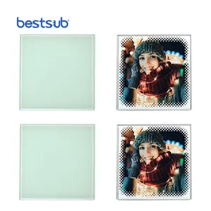 Bestsub Wholesale Personalized Sublimation Blanks 100*100*4mm Square Mug Mat Mirror Coaster For Glass Coasters