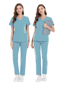 Divisa Medica Personalizzata Blu Navy in Tessuto Elasticizzato 4 Vie <span class=keywords><strong>Abbigliamento</strong></span> Ospedaliero - Product Image 4