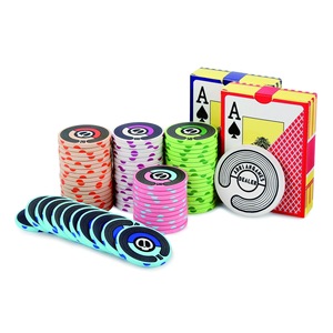 Lot de jetons de poker en céramique de 39 mm, écologiques, de qualité supérieure, 10g, durables, avec logo personnalisé, pour <span class=keywords><strong>casino</strong></span>, dés intégrés, cartes de table - Product Image 2