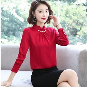 Chemisier tendance pour femme, style coréen, coupe ample, en polyester et mousseline, avec manches princesse, lavable, collection automne 2026 - Product Image 5