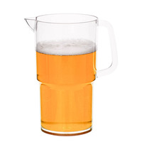Pichet empilable pour bière, thé au citron, thé au lait, eau, 1,5 L, pichet empilable en plastique transparent