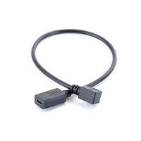 Adaptateur de câble de charge et de données USB 3.1 Type C femelle vers Micro mâle coudé à 90 degrés (gauche/droite/haut/bas)