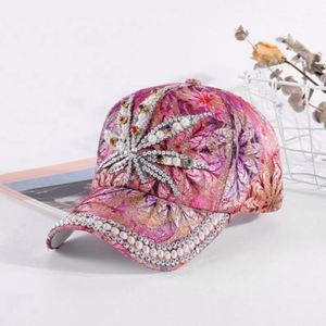 Wholesale Original Bling Women Rhinestone Baseball <b>pink</b> Cap - Product Image 1