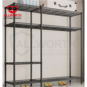 热卖多有用金属钢架衣柜储物组织器布艺衣柜卧室挂轨架 - Product Image 6