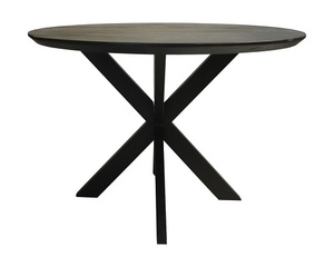 Tavolo da Pranzo Rotondo da 31,5 Pollici, Moderno Tavolo in Legno con Gambe in Metallo Nero, Impermeabile, per 2-4 Persone - Product Image 1