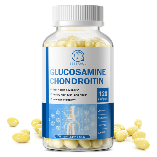 OEM Extra Strength Joint Support Softgel Capsules Natural Glucosamine Chondroitin Non-GMO Sugar Free Dairy Free 120 Count