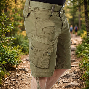 Pantalones Cortos Cargo Elásticos Casuales para Hombre, Impermeables, con Múltiples Bolsillos, Estilo Urbano, de Verano, en Algodón/Poliéster/Nailon - Product Image 3
