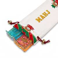 Sac de transport à cordon pour tuiles de Mahjong, motif ours de Noël, pour accessoires de Mahjong, idéal pour les voyages – Stock disponible