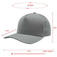 Casquette de golf sportive imperméable à 5 panneaux de haute qualité kaki avec logo brodé 3D personnalisé, casquette de baseball classique avec trous laser