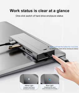 Station d'accueil Justlink 8 en <span class=keywords><strong>1</strong></span> PD 100W en alliage d'aluminium Type-C USB-C Hub M.<span class=keywords><strong>2</strong></span> NVMe SATA SSD USB C pour ordinateur portable <span class=keywords><strong>PC</strong></span> - Product Image 4