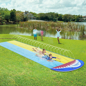 Hc Inflatable Shark Water Slide 100-500kg Spray Water For Children Outdoor Play - Product Image 4