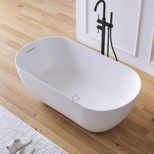 Baignoire en résine de 1300 mm avec surface solide, autoportante, pour la vente en gros OEM/ODM, baignoire de trempage blanche mate pour salle de bain - Product Image 2