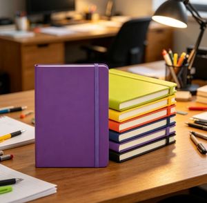 Logo Design Printing Pages Agenda Personalize Weekly Daily Planner <b>A5</b> PU Leather Hardcover Journal Diary Notebook - Product Image 5