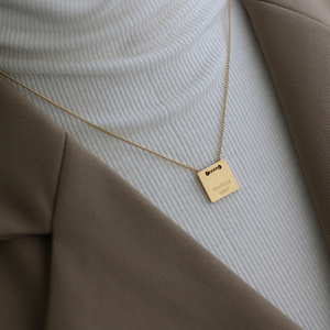 Aretas-Colgante clásico <span class=keywords><strong>con</strong></span> letras cuadradas chapadas en oro de 18k, cadena cubana de acero inoxidable, collar <span class=keywords><strong>con</strong></span> <span class=keywords><strong>iniciales</strong></span> mate grabadas - Product Image 6