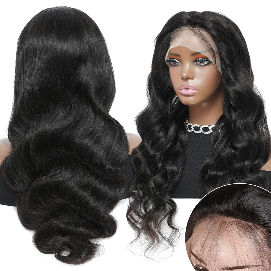 100 Human Hair Lace Front Wig Remy Virgin Full Lace Wigs Human Hair Straight Body Weave Human Hair Wigs For Black Women