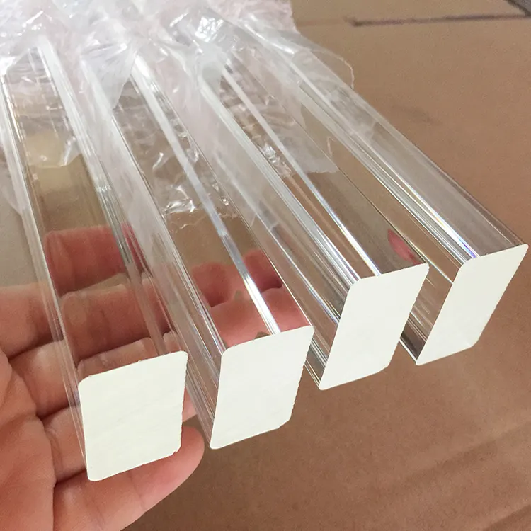 High transparency clear rectangular square pmma plastic acrylic rod/bar