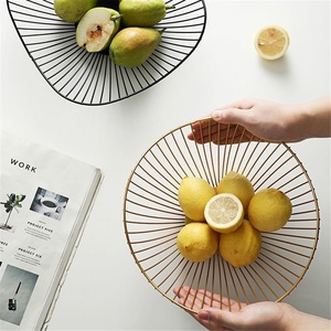 Plateau à fruits rond classique en fer forgé, portable, capacité 0-1L, pour table basse - Product Image 4