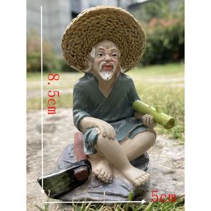 Figurine en résine de pêche 6,5 cm, ornement de jardin, décoration miniature pour l'aménagement extérieur - Product Image 2