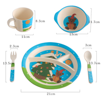 Service de table pour enfants, en Fiber de bambou Bio, magasin d'usine,
