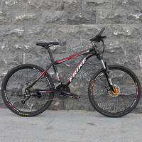 Vélo de montagne confortable pour homme adulte de 26 pouces, de haute qualité, tout-terrain, freins à double disque, amortisseur, cadre en acier carbone, 21 vitesses