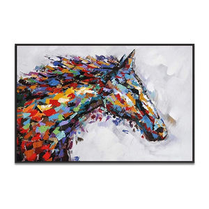 Décor à la maison Palette couteau fait à la main <span class=keywords><strong>abstrait</strong></span> 3D <span class=keywords><strong>cheval</strong></span> mur Art <span class=keywords><strong>acrylique</strong></span> couleurs animaux peintures - Product Image 1