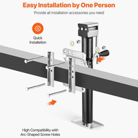 Cric de remorque vertical Ambull Factory de 15 pouces, robuste, pivotant, à visser, capacité 2500 lb, avec poignée ergonomique
