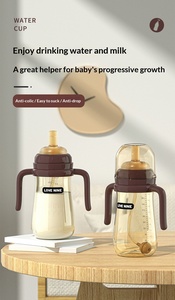 Biberon d'alimentation <span class=keywords><strong>pour</strong></span> <span class=keywords><strong>bébé</strong></span> en silicone de qualité alimentaire sans BPA avec logo personnalisé, tasse anti-éclaboussures en PP avec poignée - Product Image 2