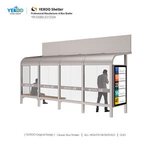 Abri d'arrêt de bus en acier galvanisé Yeroo Croup Street Furniture avec panneau publicitaire, caisson lumineux LED, éclairage solaire, durable - Product Image 4