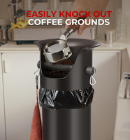 Poubelle à café commerciale sur pied 17L grande capacité pour expresso et déchets de café, outil de café, tube de retrait des grondes, seau à grondes, boîte de retrait des grondes