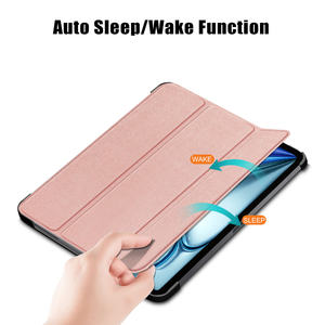 Étui de protection personnalisé léger et fin en cuir PU magnétique à trois volets avec fonction de mise en veille/réveil automatique pour iPad Air 11 pouces 2025 - Product Image 4