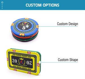 <span class=keywords><strong>Jetons</strong></span> de <span class=keywords><strong>poker</strong></span> de casino 14G avec logo personnalisé de haute qualité avec étui à puces en argile céramique et acrylique - Product Image 4