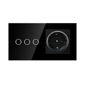 ซ็อกเก็ตสวิตช์สัมผัสมาตรฐานยุโรป 146 มม. พร้อมแผงกระจกนิรภัยสีขาว ดีไซน์แบบซ่อน สำหรับใช้ในบ้านอัจฉริยะ - Product Image 2