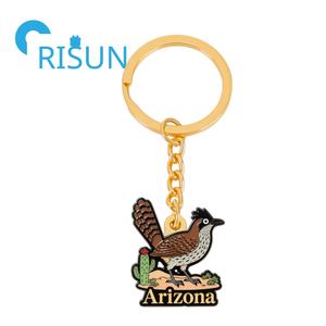 Factory Metal Road Runner Desert Llavero Road Runner Bird Esmalte Llavero Custom Roadrunner Pendant Charm Llavero - Product Image 3