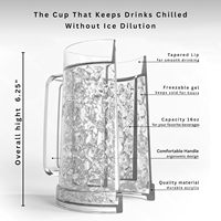 Chope à bière Verres à boire Tasses 16oz Gel à double paroi Frosty Freezer Ice Beer Mug