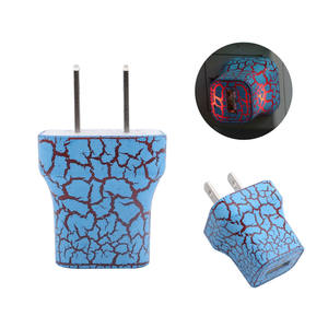 Chargeur mural Portable étanche à LED, avec lumière colorée, pour voyage, adaptateur de puissance, prise américaine, pour Samsung Note 8, <span class=keywords><strong>iPhone</strong></span> <span class=keywords><strong>7</strong></span>, 8 <span class=keywords><strong>Plus</strong></span> - Product Image 1