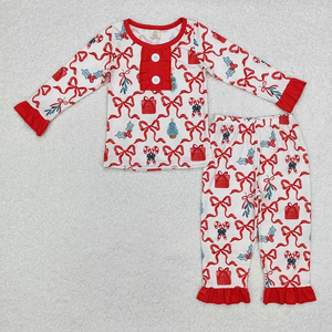 Pijamas para Niños al por Mayor, Ropa de Dormir para Niñas, Manga Larga, Conjunto de Pijamas Navideños - Product Image 6