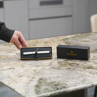 Étui d'emballage pour stylo en similicuir avec couvercle et base, personnalisé OEM, directement de l'usine, pour fournitures de bureau et d'entreprise
