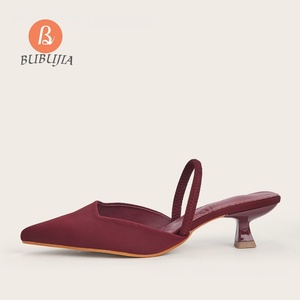 <span class=keywords><strong>Escarpins</strong></span> personnalisés avec logo, couleur bordeaux, <span class=keywords><strong>pour</strong></span> femmes, grandes tailles 35-43, sandales, <span class=keywords><strong>demi</strong></span>-chaussures, chaussures élégantes à petit talon chaton <span class=keywords><strong>pour</strong></span> femmes - Product Image 2