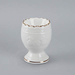 Elegante Tarro <span class=keywords><strong>de</strong></span> Almacenamiento <span class=keywords><strong>de</strong></span> Cerámica Blanca con Forma <span class=keywords><strong>de</strong></span> <span class=keywords><strong>Huevo</strong></span> <span class=keywords><strong>de</strong></span> Pascua, con Adorno <span class=keywords><strong>de</strong></span> Conejo Dorado y Patrón en Relieve - Product Image 5