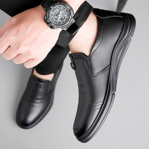 Mocasines de Cuero para Hombre, con Punta Descubierta, Suela de Goma Antideslizante, Entresuela de EVA, Diseño Sólido, Zapatos Casuales de Verano para Conducir y Uso Diario - Product Image 2